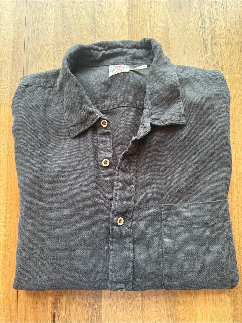 Men’s Faherty Linen Short Sleeve Button Down